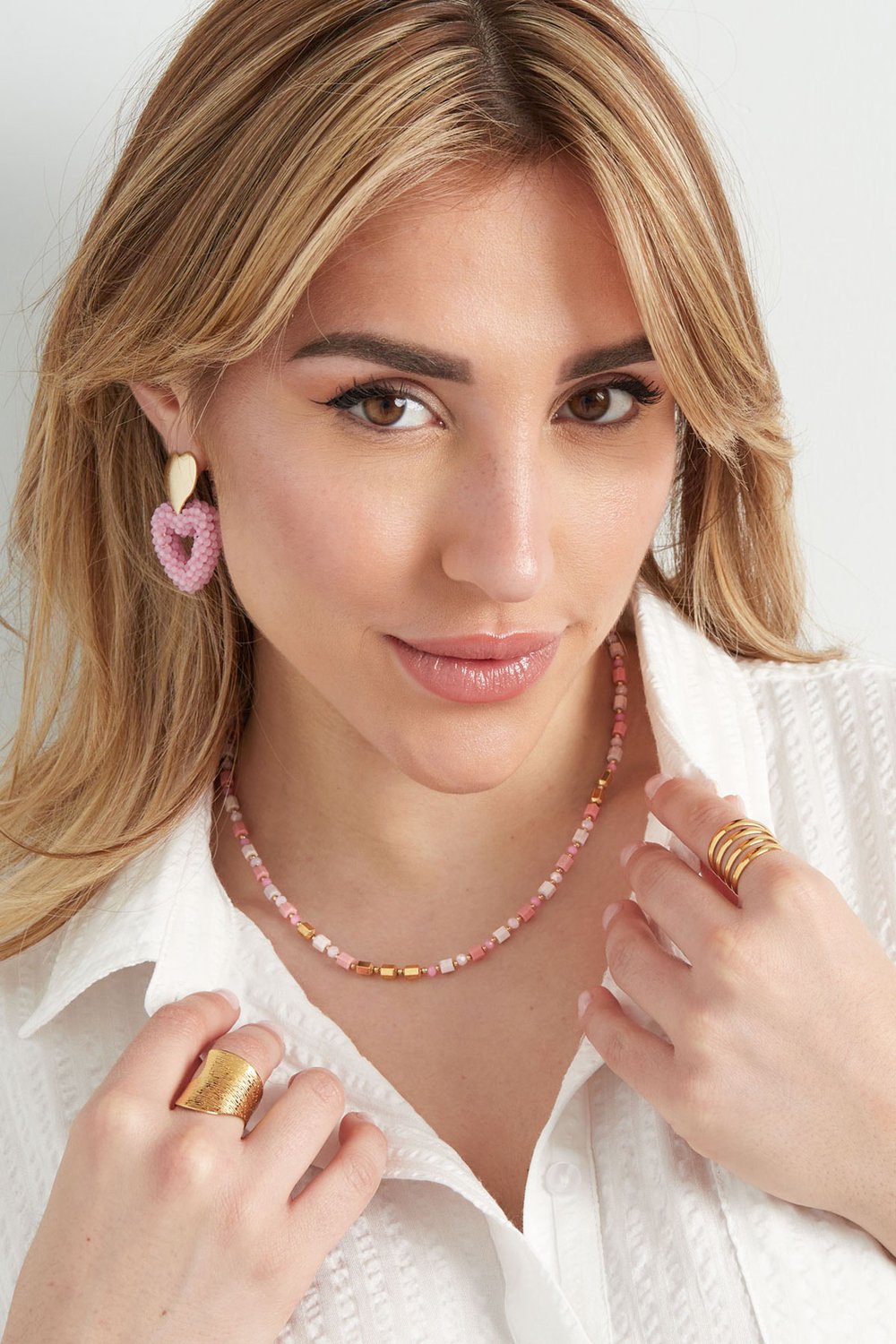 Colorful festival necklace - blue/Gold color h5Picture2